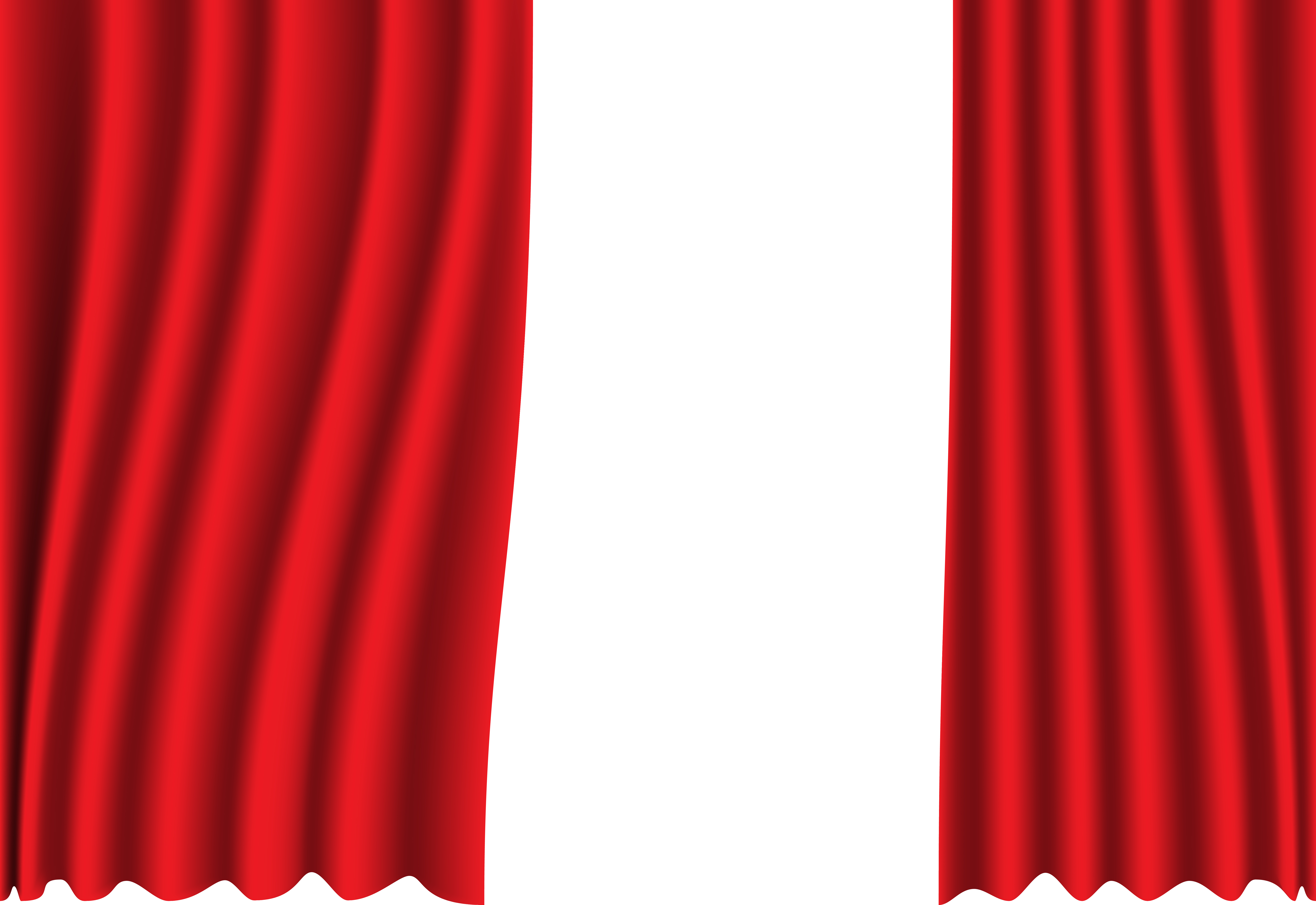 Red Curtain Fabric On White Background Vector Illustration
