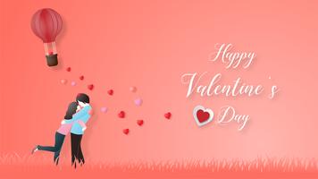 Creative of love valentines day concept. vector