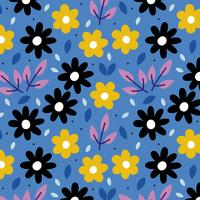 Blue background with flowers vector