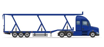 truck semi trailer for transportation of car vector illustration