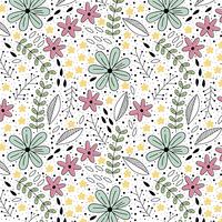 Floral pattern in doodle style vector