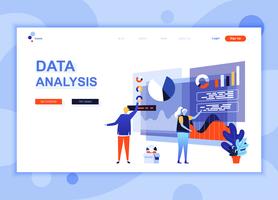 El concepto moderno de plantilla de diseño de página web de auditoría, análisis de datos decoró el carácter de las personas para el sitio web y el desarrollo de sitios web móviles. Plantilla de página de aterrizaje plana. Ilustracion vectorial vector