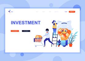 Modern flat web page design template concept of Business Investment decorated people character for website and mobile website development. Flat landing page template. Vector illustration.