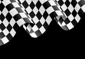 Checkered flag flying on black design race champion background vector illustration.