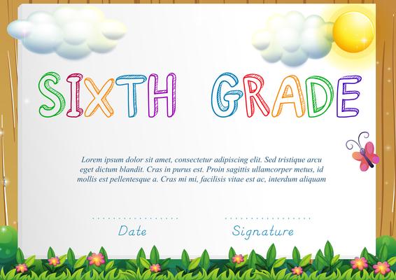 Certification for six grade