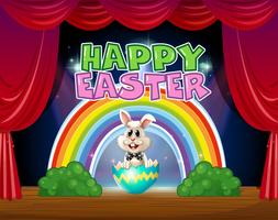 Happy Easter card with bunny in egg vector