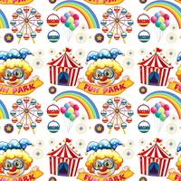 Seamless clowns and circus vector