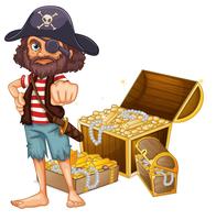 A pirate with treasure vector