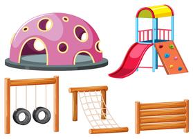 Set of playground equipments vector