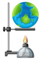 An earth on the alcohol burner vector