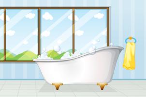 Bathtube in the bathroom vector