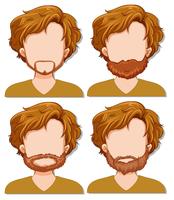 Personaje de hombre con barba diferente. vector