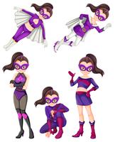Set of woman superhero vector