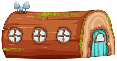 A log house on white background vector