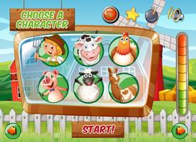 Game template with farm theme vector