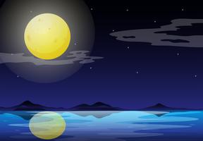 A moonlight scenery vector