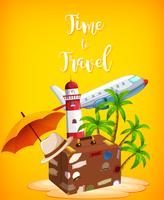 Travel element on yellow background vector