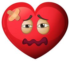 A heart character in pain vector