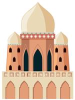 A mosque on white background vector