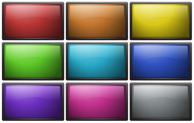 Square buttons in nine colors