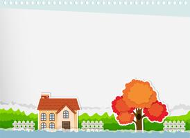 Border design with a house vector