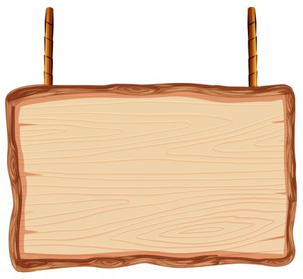 A wooden banner on white background