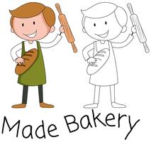 Baker man character on white background vector