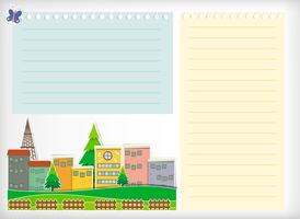 Paper design with buildings vector