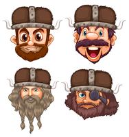 Set of viking head vector