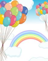 Background scene with balloons in the sky vector