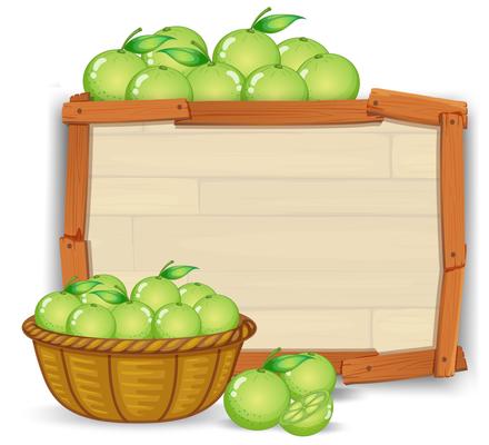 Lime on wooden banner