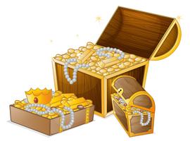 Set of gold treasure vector