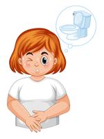 Girl with diabetes frequent urination vector