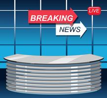 Breaking news studio background vector