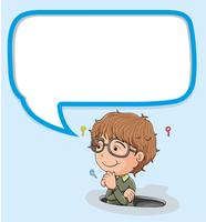 Little boy with speech bubble vector