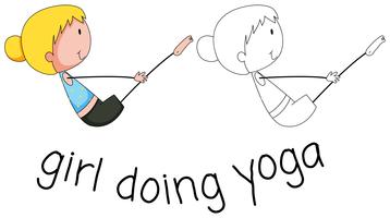 Girl doing yoga design vector