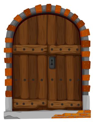 Medieval style of wooden door