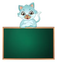 A cat above the greenboard vector