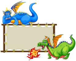 Dragons and sign vector