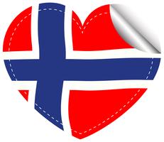 Diseño de etiqueta para la bandera de Noruega. vector