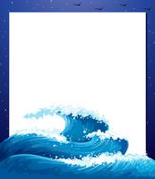 An empty paper template with giant waves vector