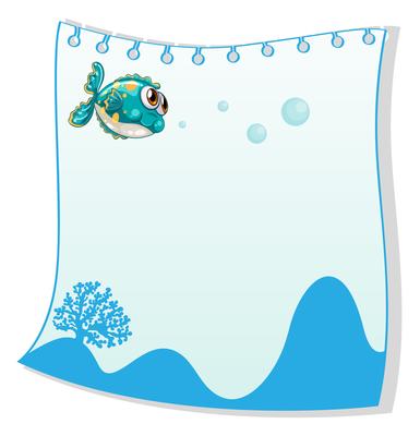 An empty paper template with a fish