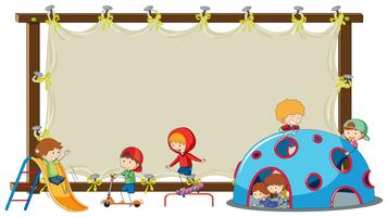 Children on blank board vector