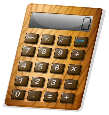 Calculator with wooden frame