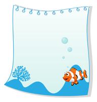 An empty paper template with a fish vector