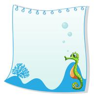 An empty paper template with a seahorse vector