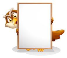 An owl holding an empty board  vector