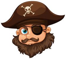 Pirate wearing hat and eyepatch vector