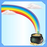 A rainbow and the pot of coins vector