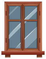 Ventana con borde de madera. vector